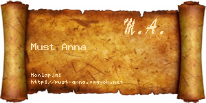 Must Anna névjegykártya